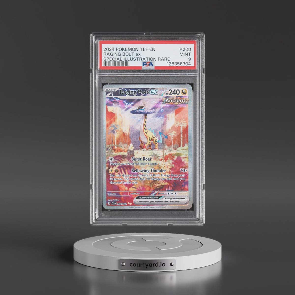 2024 Pokémon Tef EN-Temporal Forces #208 Raging Bolt EX - Holo Special Illustration Rare (PSA 9 MINT)