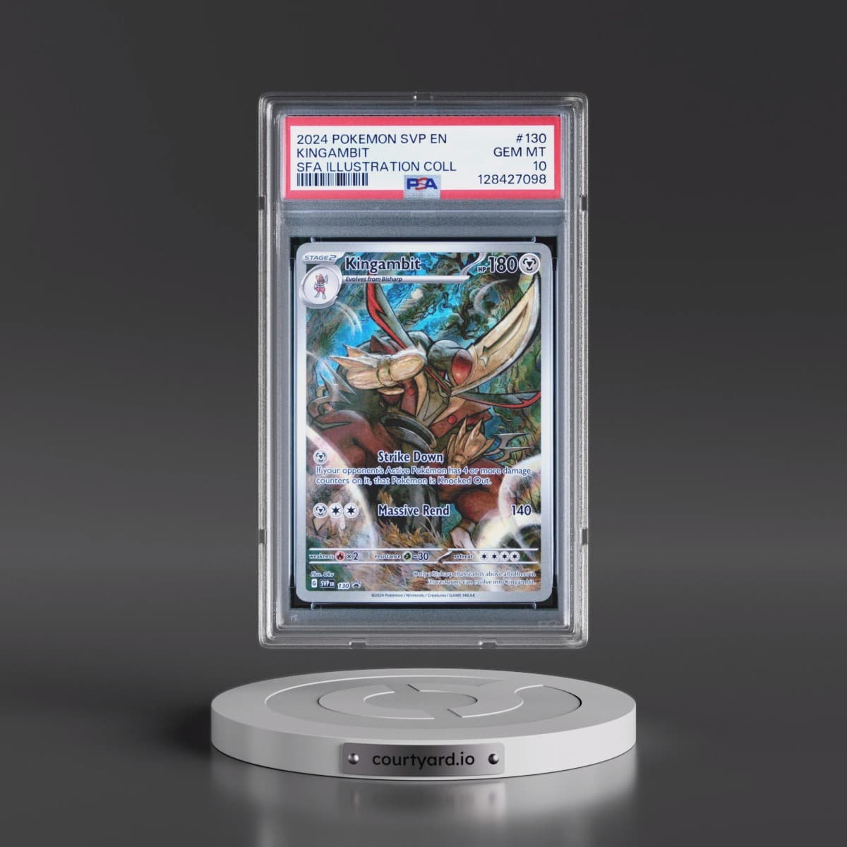 2024 Pokémon Svp EN-SV Black Star Promo #130 Kingambit - Shrouded Fable Illustration Collection (PSA 10 GEM MINT)