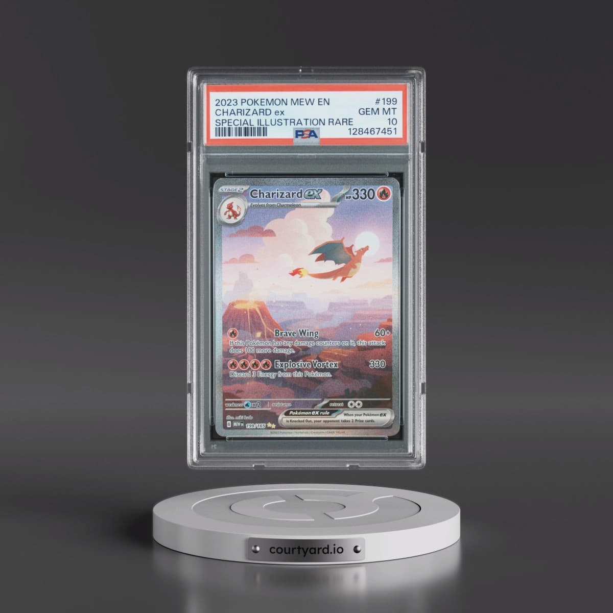 2023 Pokémon Mew EN-151 #199 Charizard EX - Holo Special Illustration Rare (PSA 10 GEM MINT)