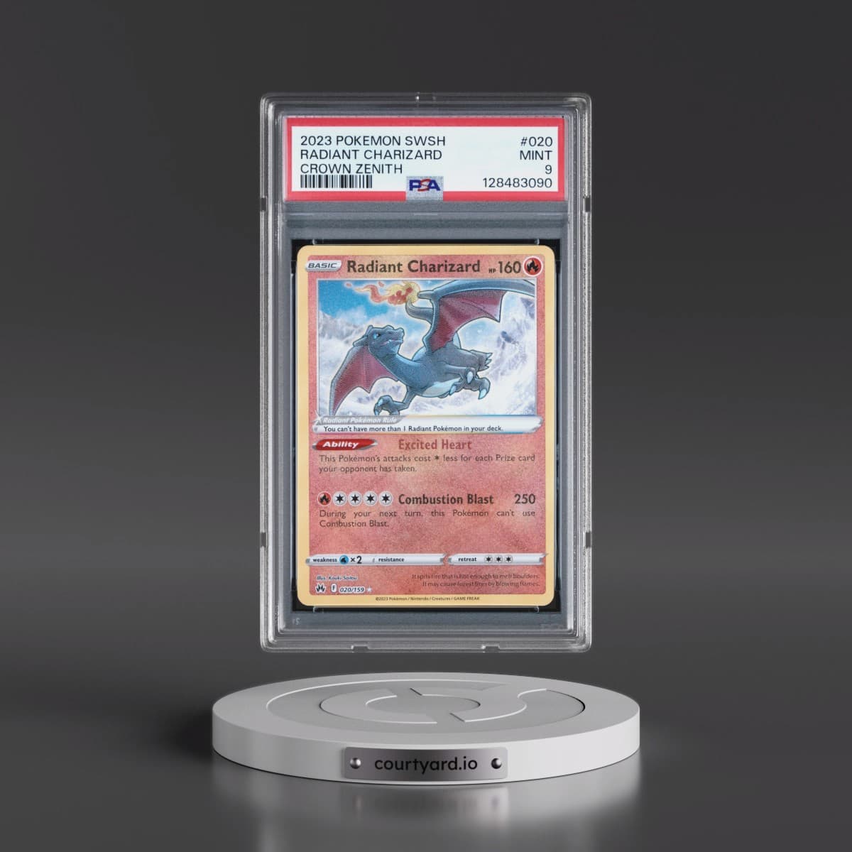 2023 Pokémon Sword and Shield Crown Zenith #020 Radiant Charizard - Holo (PSA 9 MINT)