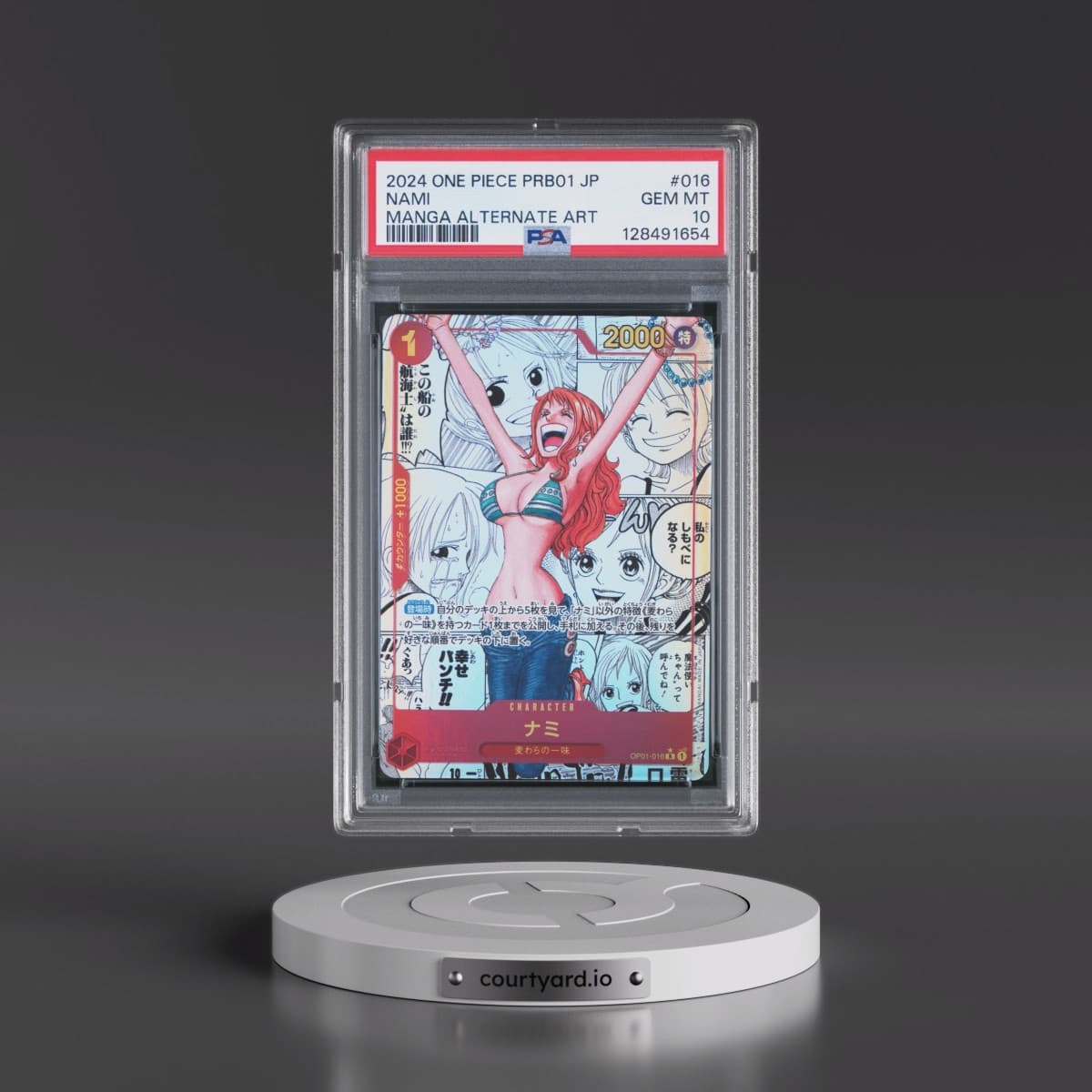 2024 One Piece Japanese Premium Booster -One Piece Card the Best #016 Nami - Manga Alternate Art (PSA 10 GEM MINT)
