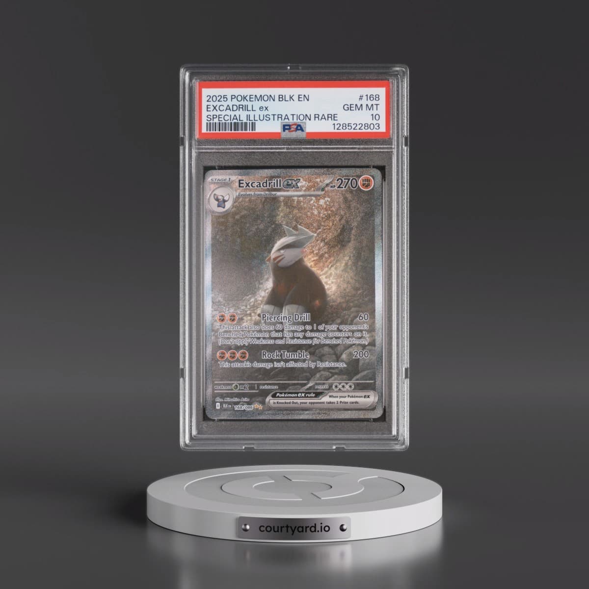 2025 Pokémon Blk EN-Black Bolt #168 Excadrill EX - Holo Special Illustration Rare (PSA 10 GEM MINT)