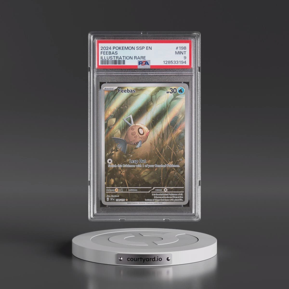 2024 Pokémon Ssp EN-Surging Sparks #198 Feebas - Illustration Rare (PSA 9 MINT)