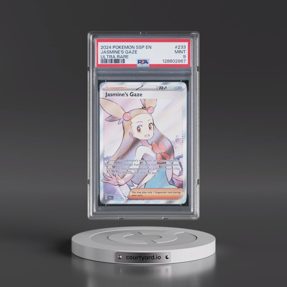 2024 Pokémon Ssp EN-Surging Sparks #233 Jasmine's Gaze - Ultra Rare (PSA 9 MINT)