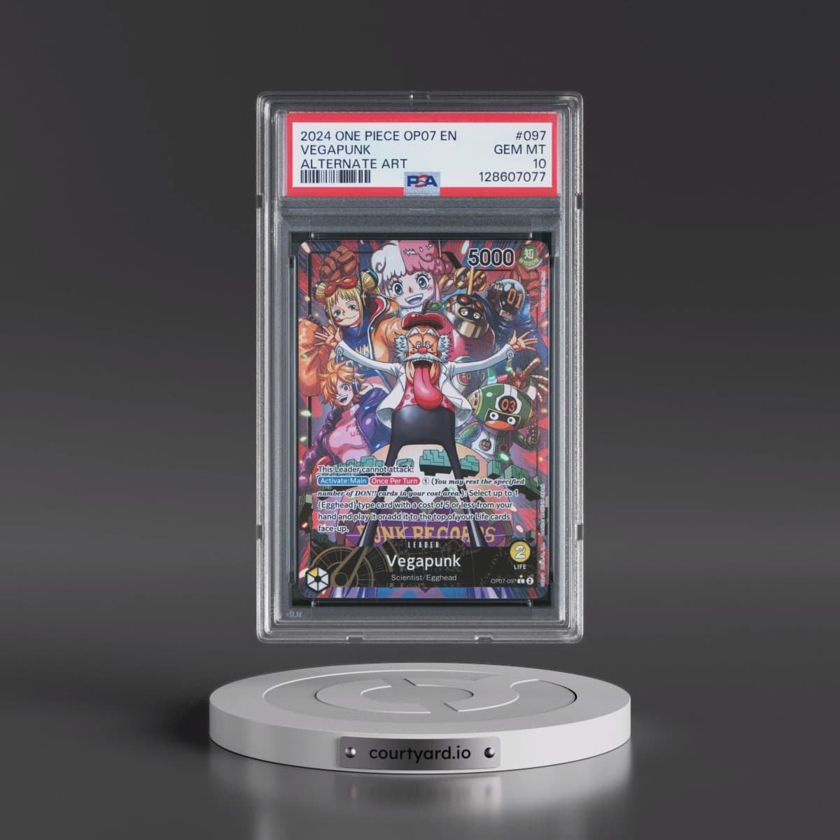 2024 One Piece OP07-500 Years in the Future #097 Vegapunk - Alternate Art (PSA 10 GEM MINT)