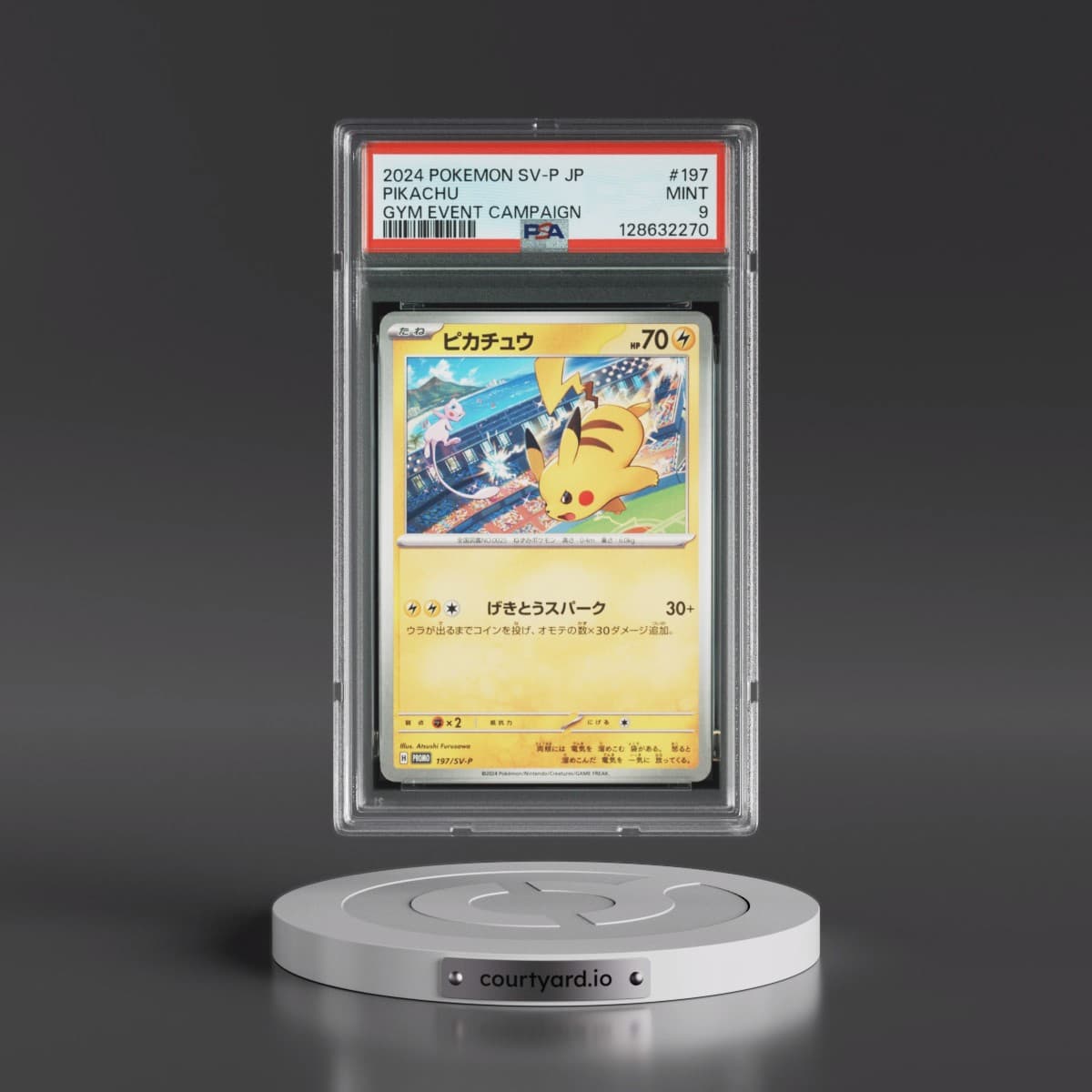 2024 Pokémon SV-P Promo #197 Pikachu - Gym Event Campaign (PSA 9 MINT)