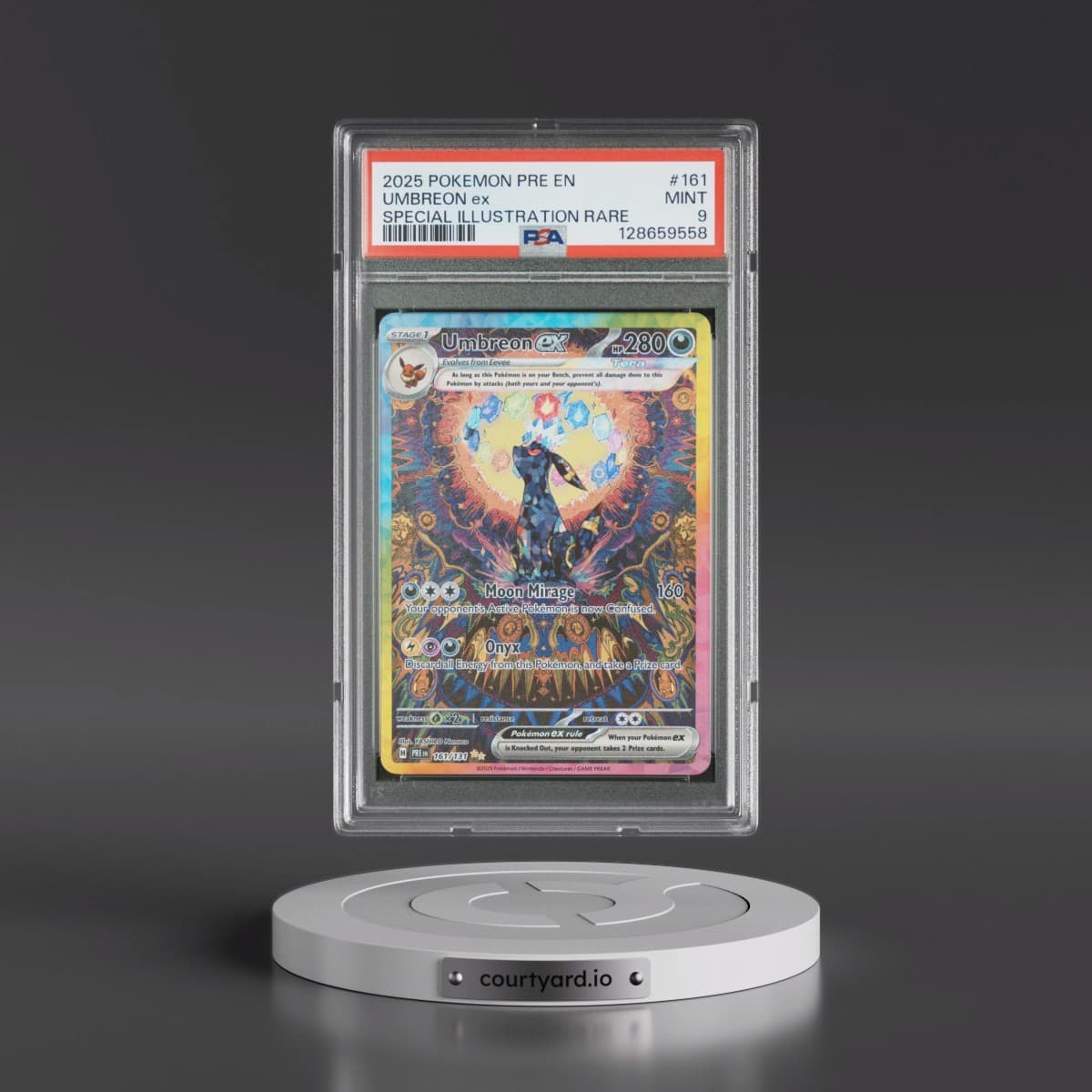 2025 Pokémon Pre EN-Prismatic Evolutions #161 Umbreon EX - Holo Special Illustration Rare (PSA 9 MINT)