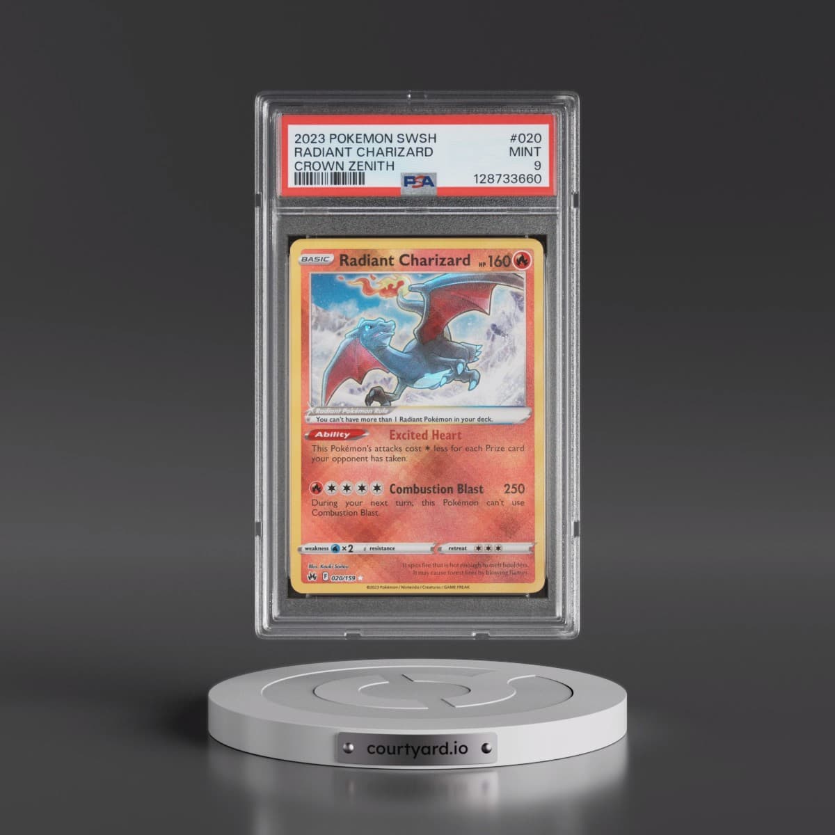 2023 Pokémon Sword and Shield Crown Zenith #020 Radiant Charizard - Holo (PSA 9 MINT)