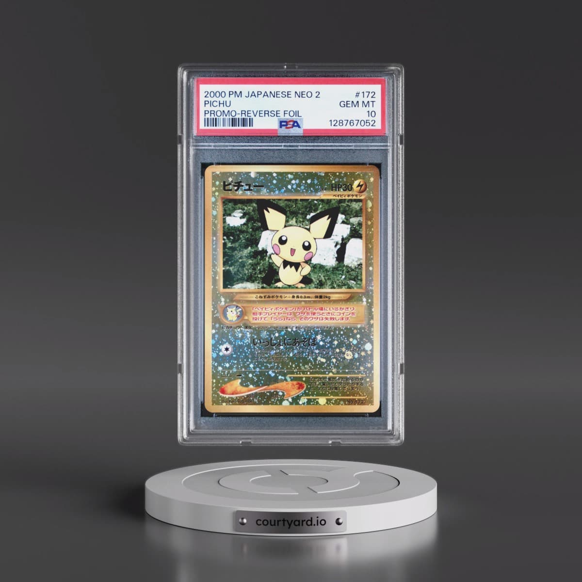 2000 Pokémon Neo 2 Promo #172 Pichu - Reverse Foil (PSA 10 GEM MINT)