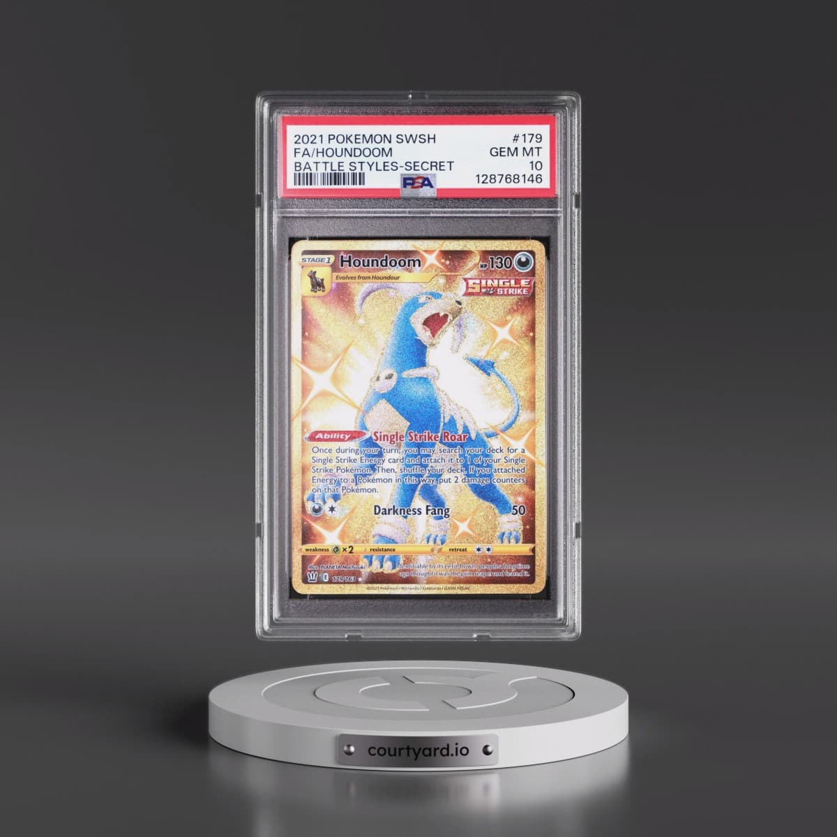 2021 Pokémon Sword & Shield Battle Styles #179 Houndoom - Full Art Secret (PSA 10 GEM MINT)