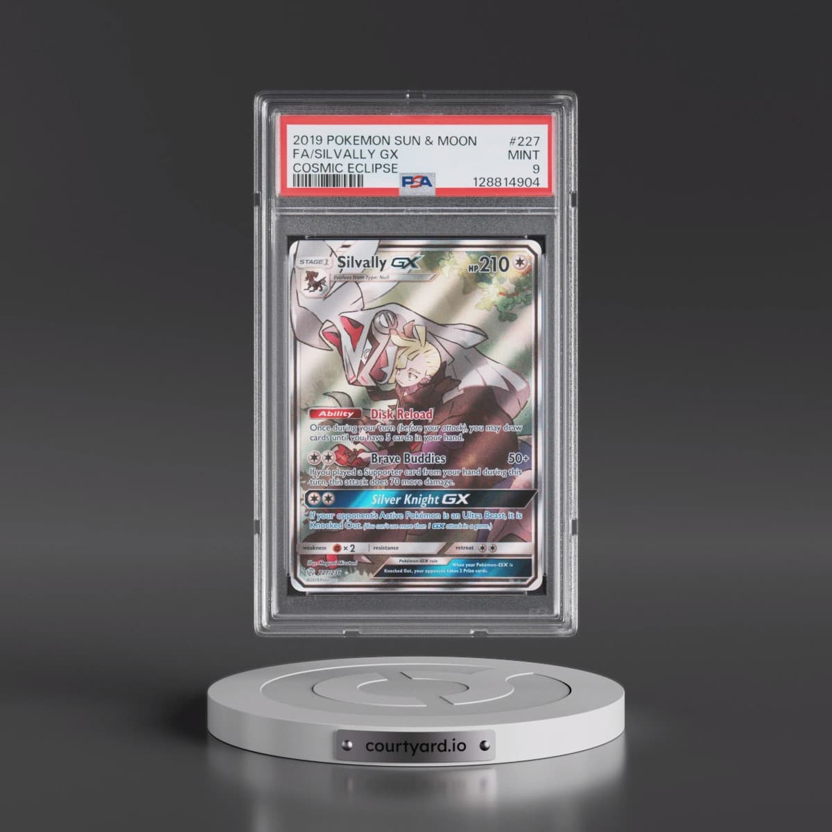 2019 Pokémon Sun & Moon Cosmic Eclipse #227 Silvally GX - Holo Full Art (PSA 9 MINT)