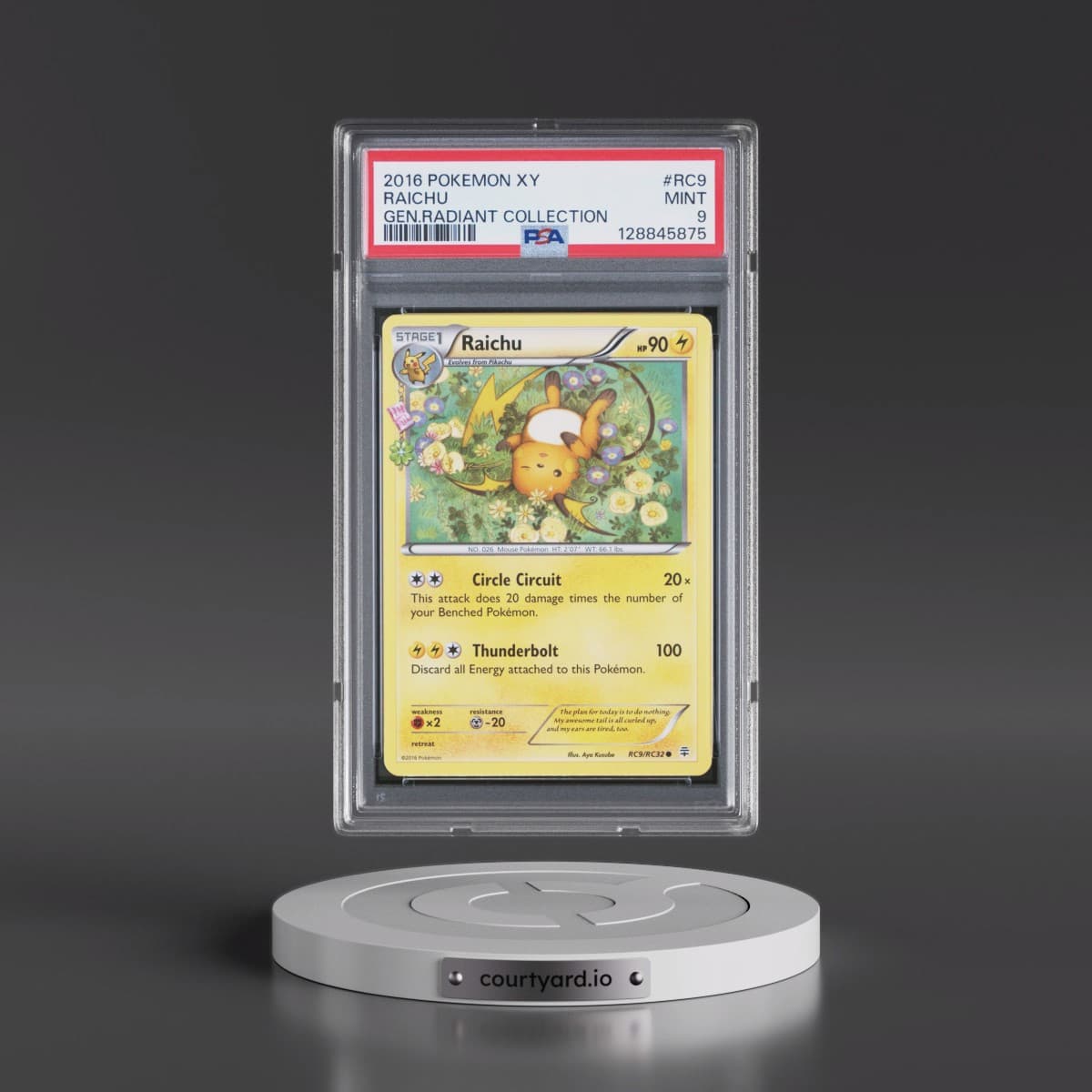 2016 Pokémon XY Generations Radiant Collection #RC9 Raichu (PSA 9 MINT)