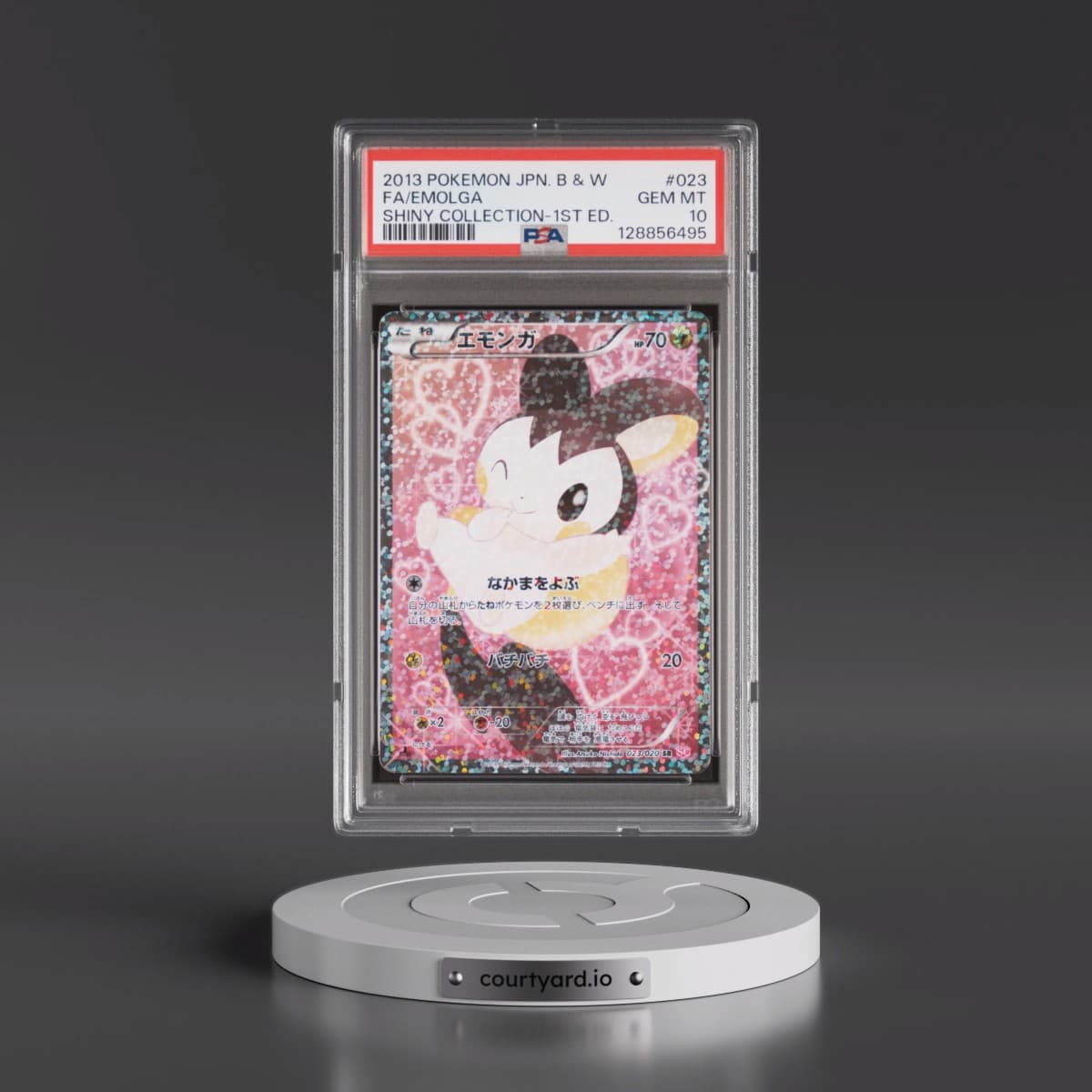 2013 Pokémon Black & White Shiny Collection #023 Emolga - 1st Edition Full Art (PSA 10 GEM MINT)
