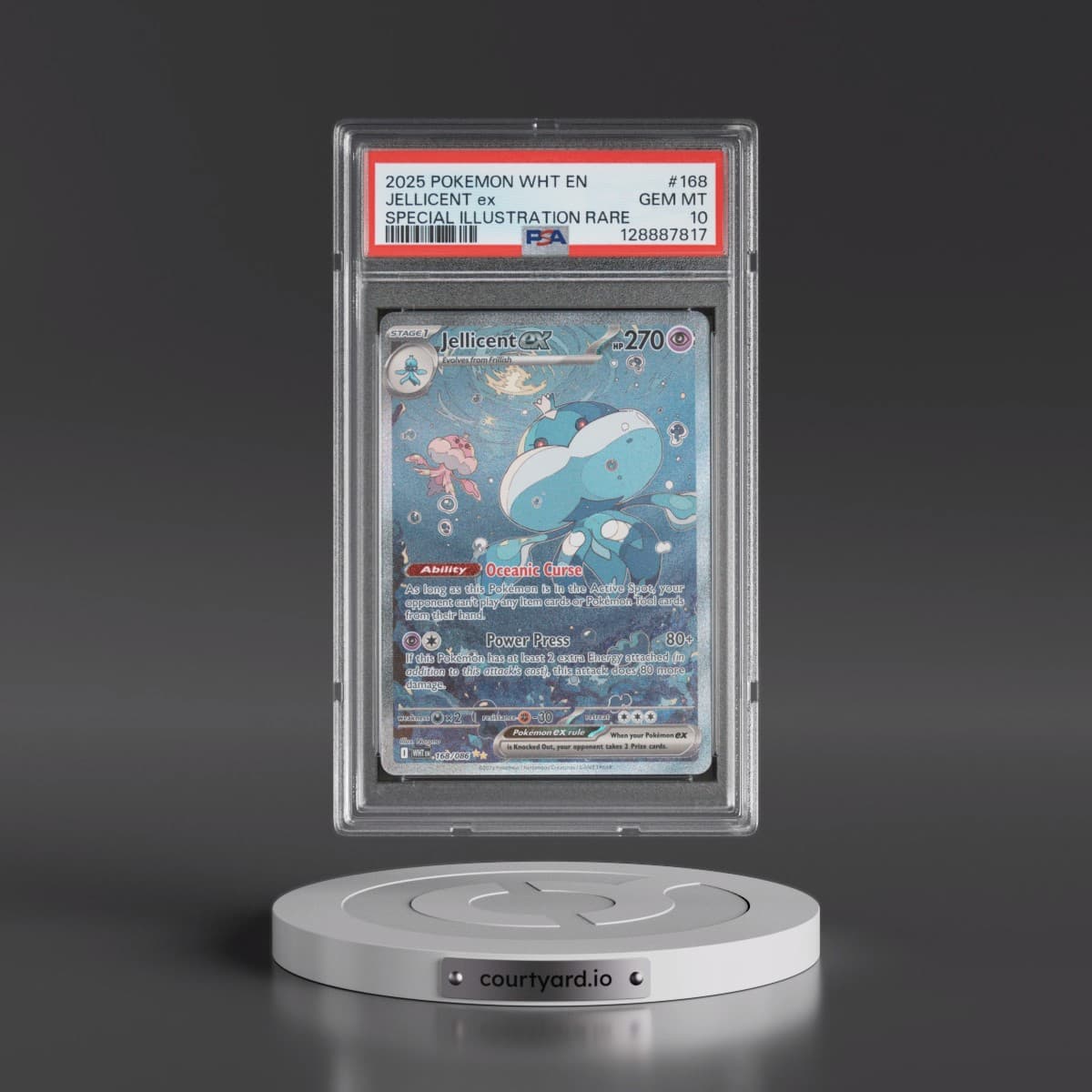 2025 Pokémon Wht EN-White Flare #168 Jellicent EX - Holo Special Illustration Rare (PSA 10 GEM MINT)