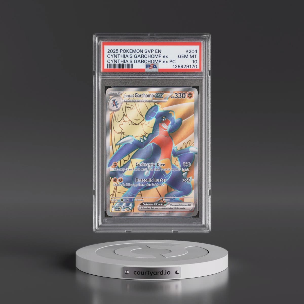 2025 Pokémon Svp EN-SV Black Star Promo #204 Cynthia's Garchomp EX - Holo Cynthia's Garchomp EX Premium Collection (PSA 10 GEM MINT)