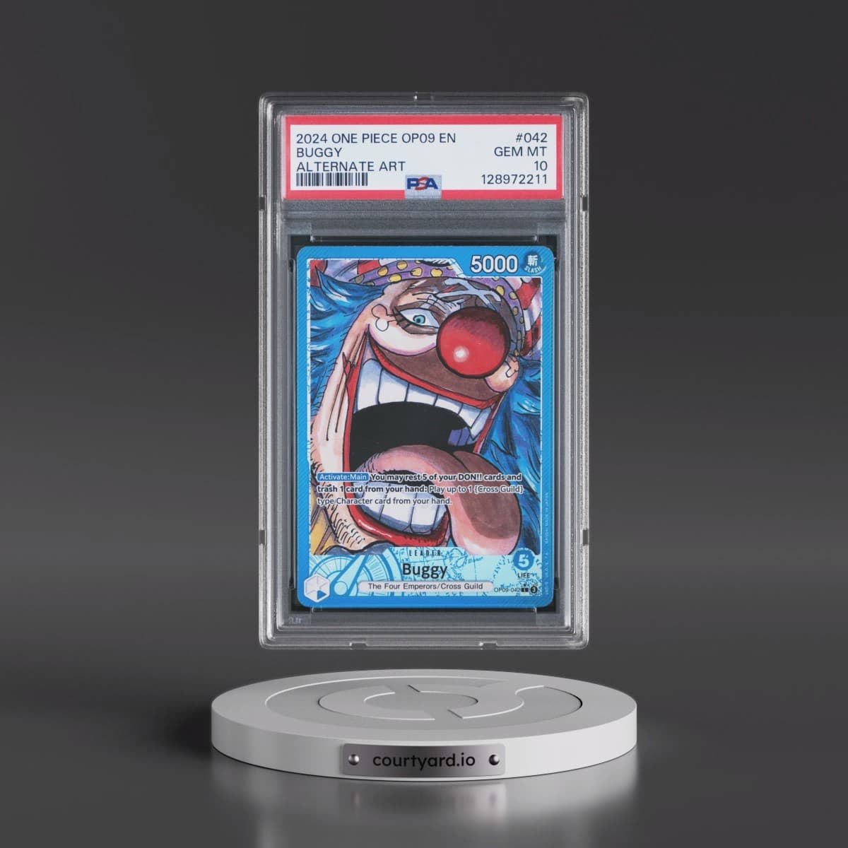 2024 One Piece OP09-Emperors in the New World #042 Buggy - Alternate Art (PSA 10 GEM MINT)