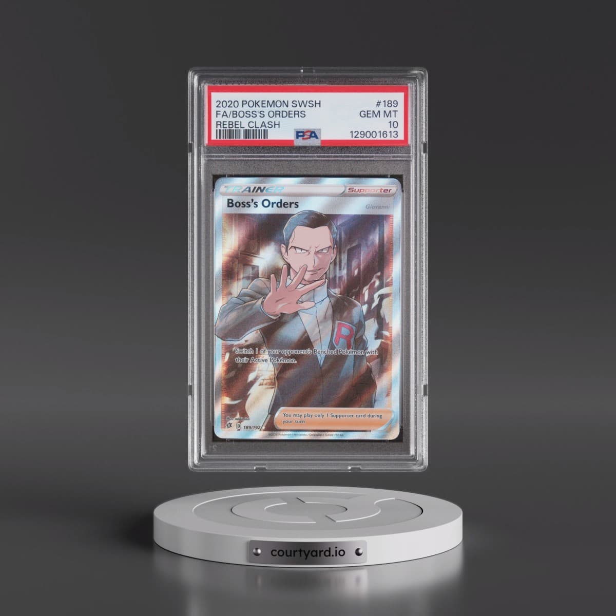 2020 Pokémon Sword & Shield Rebel Clash #189 Boss's Orders - Full Art (PSA 10 GEM MINT)