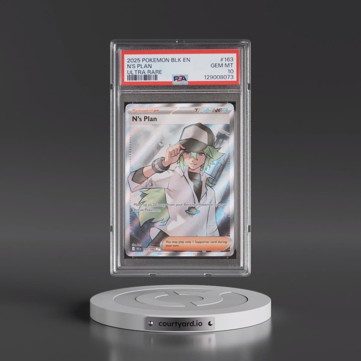 2025 Pokémon Blk EN-Black Bolt #163 N's Plan - Ultra Rare (PSA 10 GEM MINT)