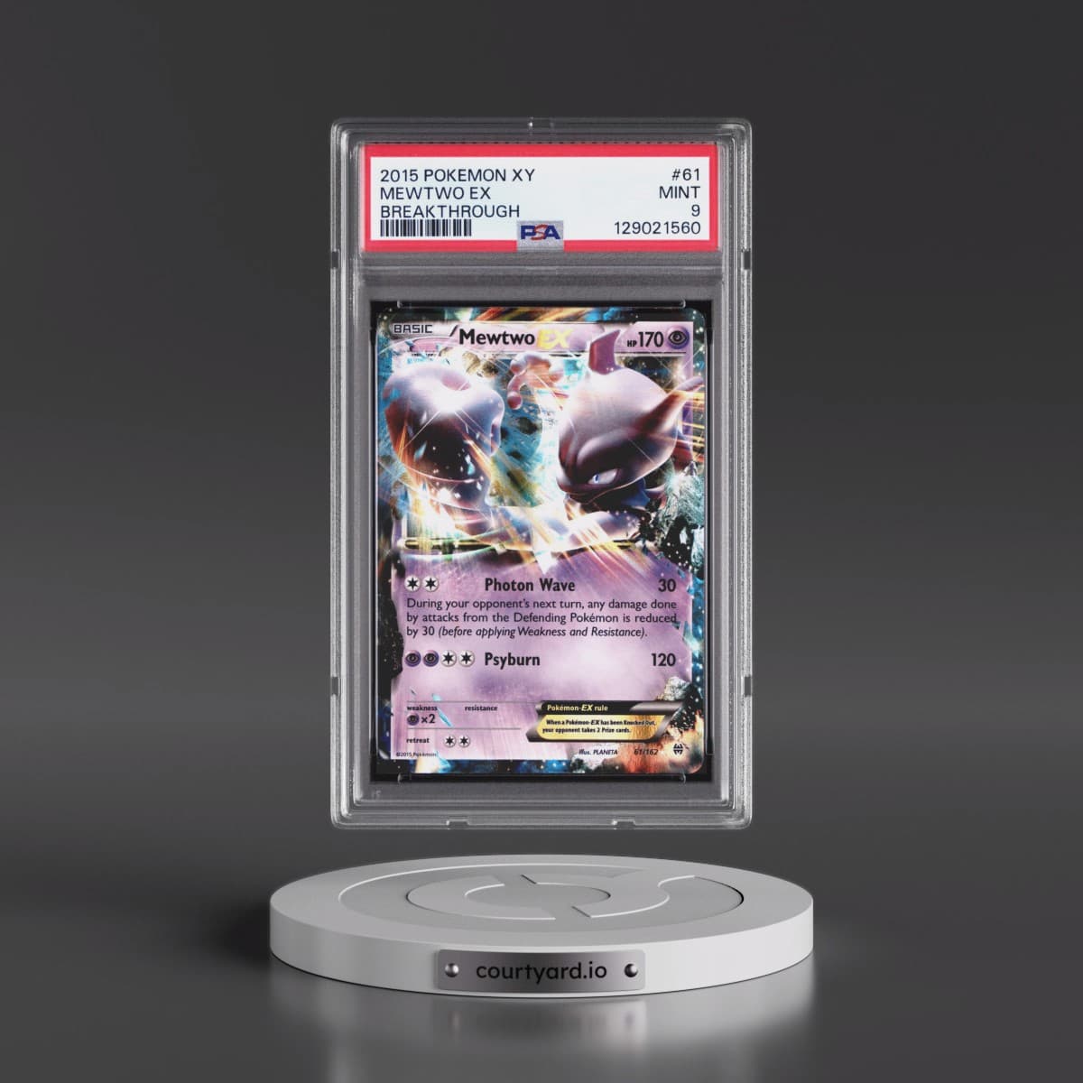 2015 Pokémon XY Breakthrough #61 Mewtwo EX - Holo (PSA 9 MINT)