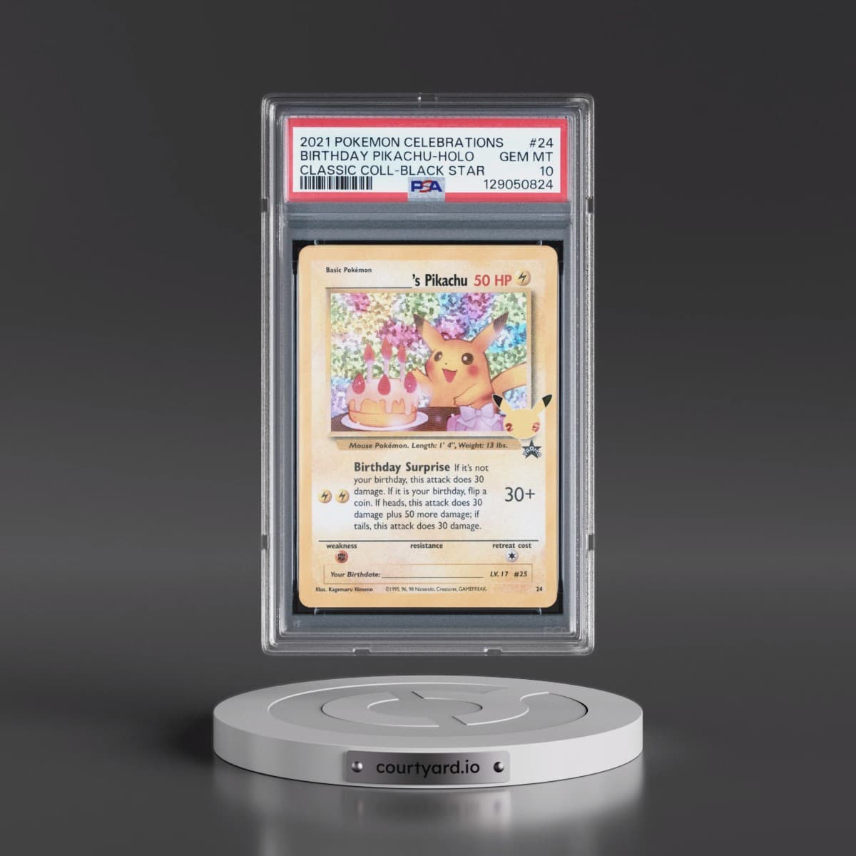 2021 Pokémon Celebrations Classic Collection #24 Birthday Pikachu - Holo (PSA 10 GEM MINT)
