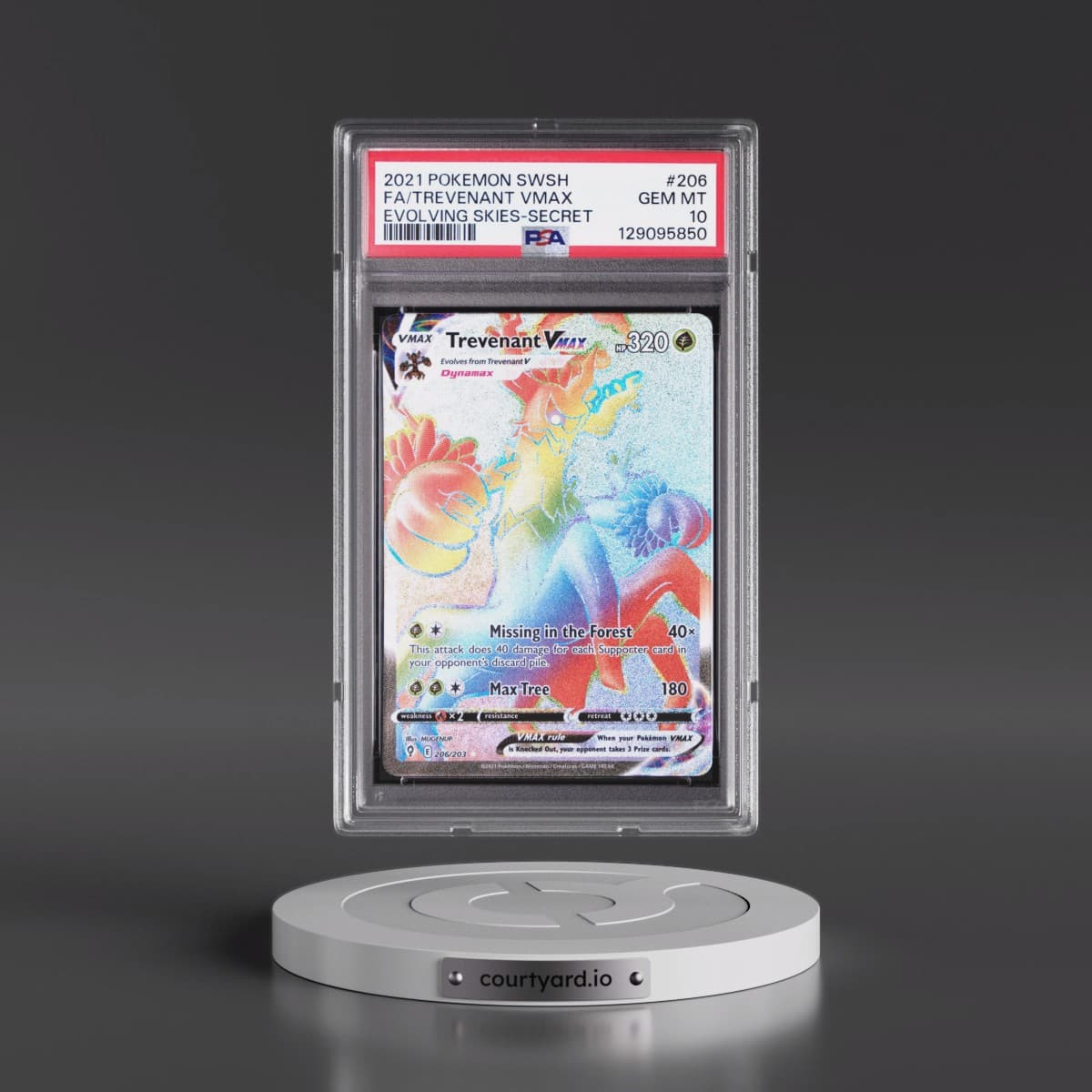2021 Pokémon Sword & Shield Evolving Skies #206 Trevenant Vmax - Full Art Secret (PSA 10 GEM MINT)