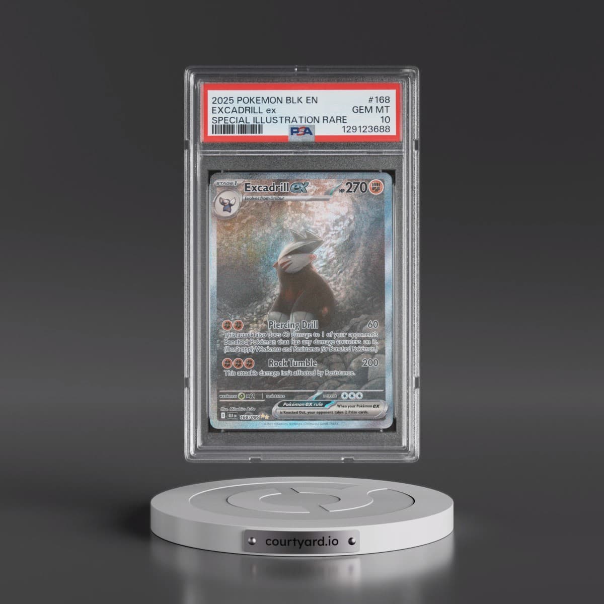 2025 Pokémon Blk EN-Black Bolt #168 Excadrill EX - Holo Special Illustration Rare (PSA 10 GEM MINT)