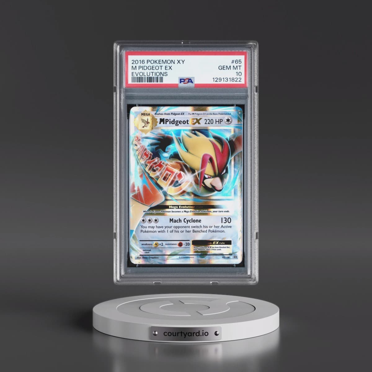 2016 Pokémon XY Evolutions #65 M Pidgeot EX - Holo (PSA 10 GEM MINT)