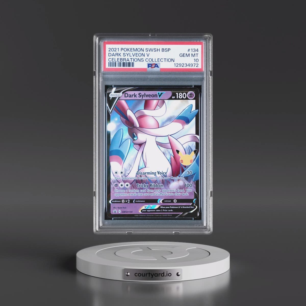 2021 Pokémon Swsh Black Star Promo #134 Dark Sylveon V - Holo Celebrations Collection (PSA 10 GEM MINT)