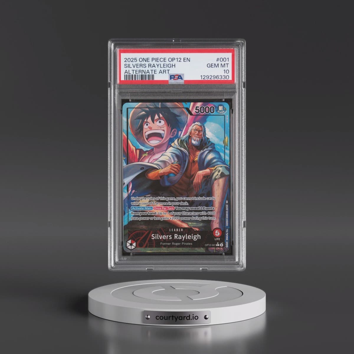 2025 One Piece OP12-Legacy of the Master #001 Silvers Rayleigh - Alternate Art (PSA 10 GEM MINT)