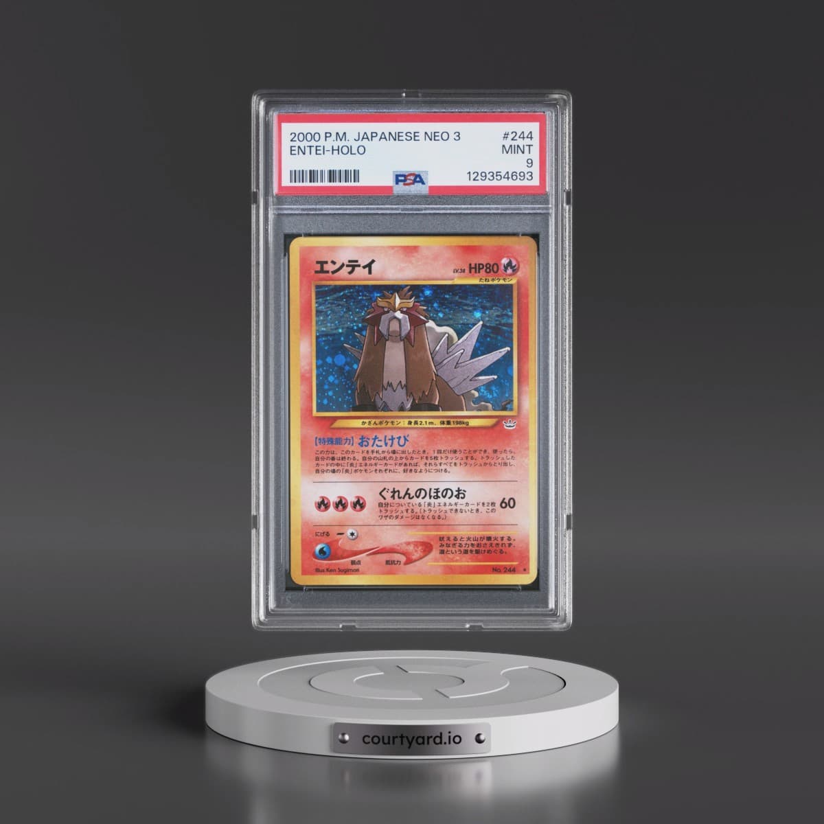2000 Pokémon Neo 3 #244 Entei - Holo (PSA 9 MINT)