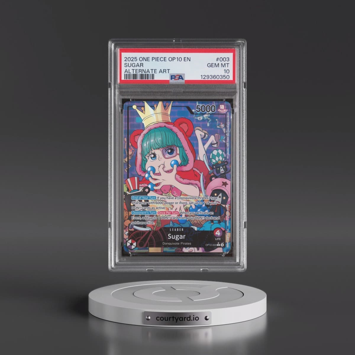 2025 One Piece OP10-Royal Blood #003 Sugar - Alternate Art (PSA 10 GEM MINT)