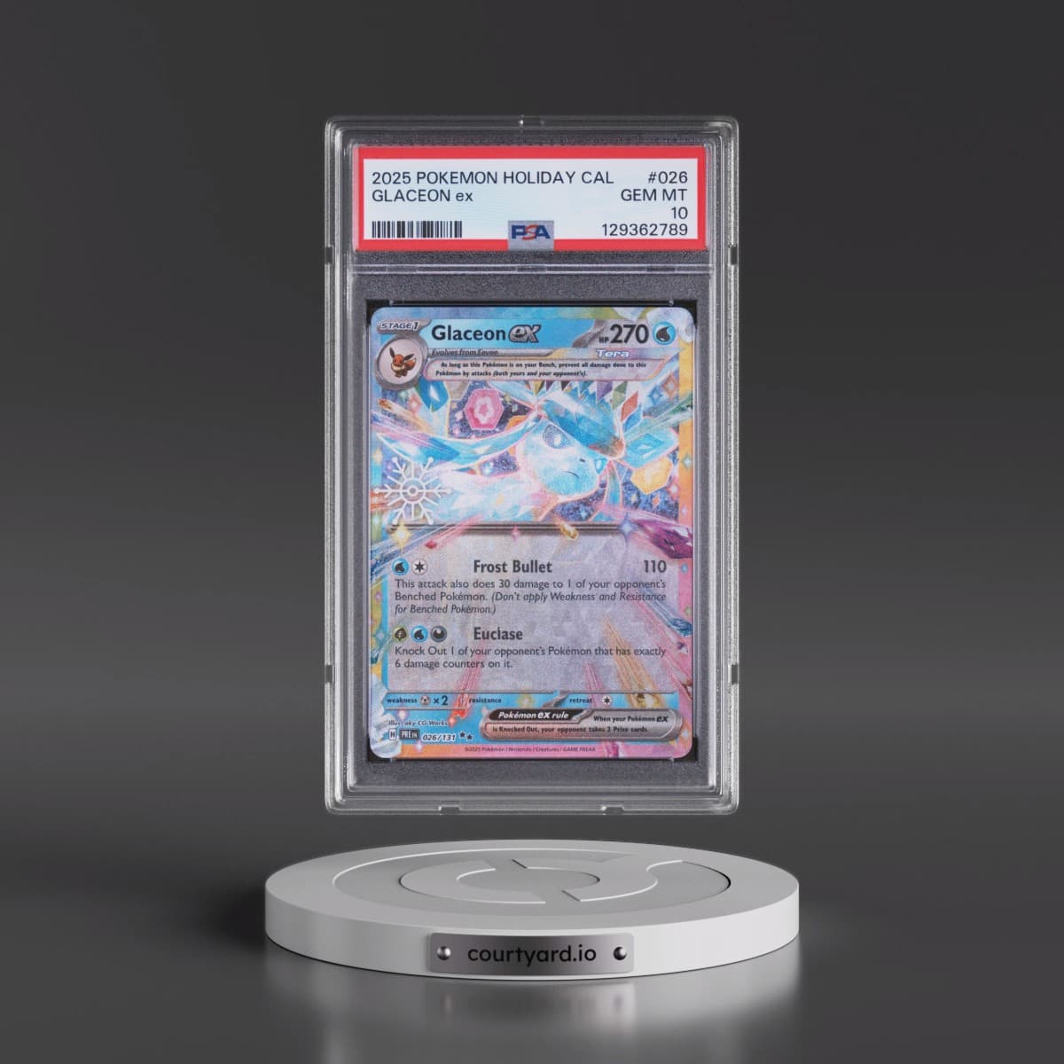 2025 Pokémon Holiday Calendar #026 Glaceon EX - Holo (PSA 10 GEM MINT)