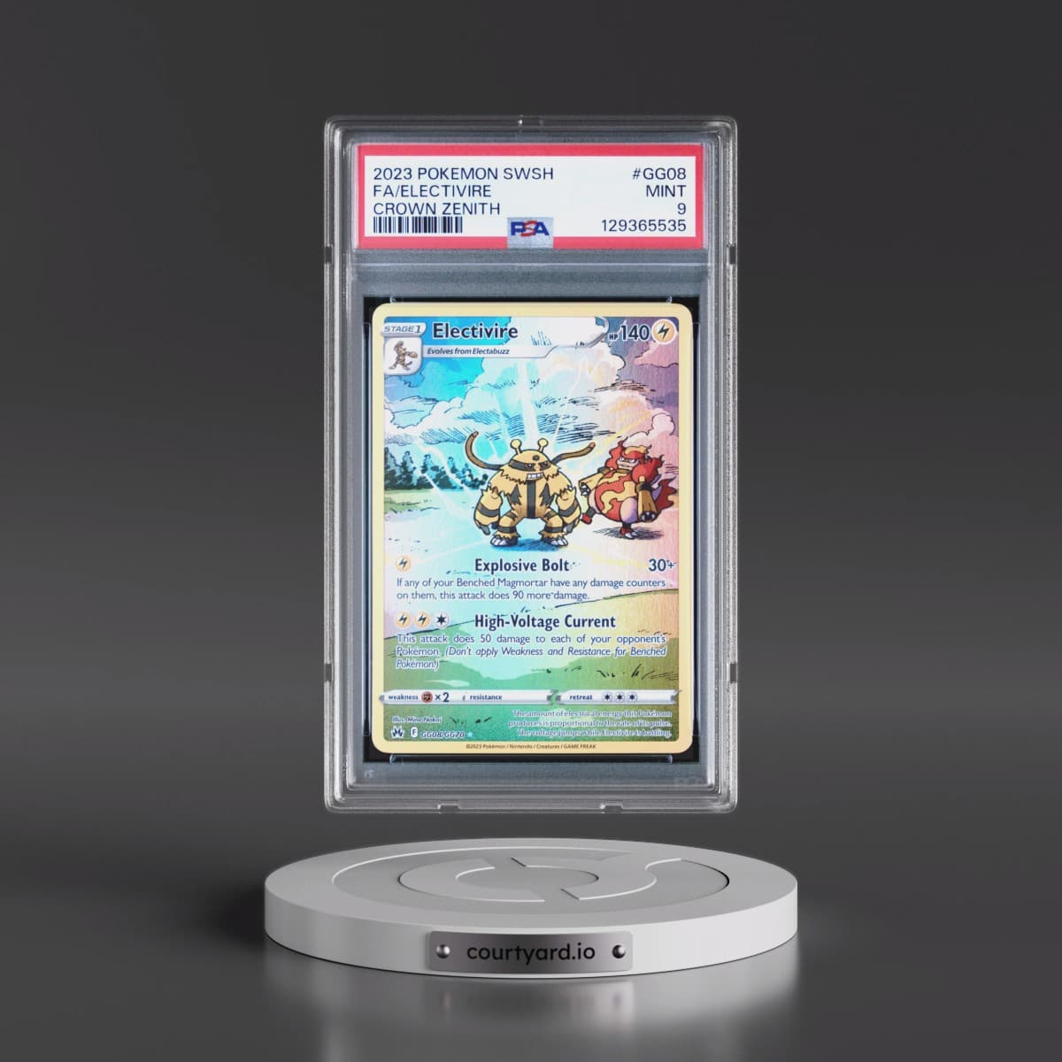 2023 Pokémon Sword and Shield Crown Zenith #GG08 Electivire - Full Art (PSA 9 MINT)