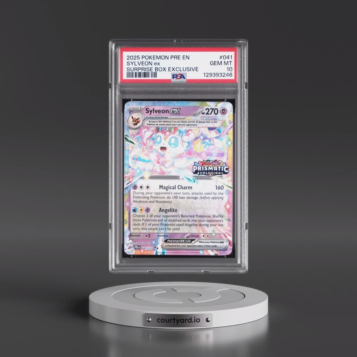 2025 Pokémon Pre EN-Prismatic Evolutions #041 Sylveon EX - Holo Surprise Box Exclusive (PSA 10 GEM MINT)