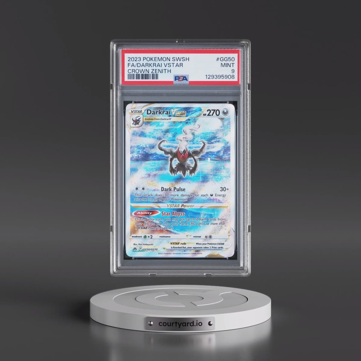 2023 Pokémon Sword and Shield Crown Zenith #GG50 Darkrai Vstar - Full Art (PSA 9 MINT)