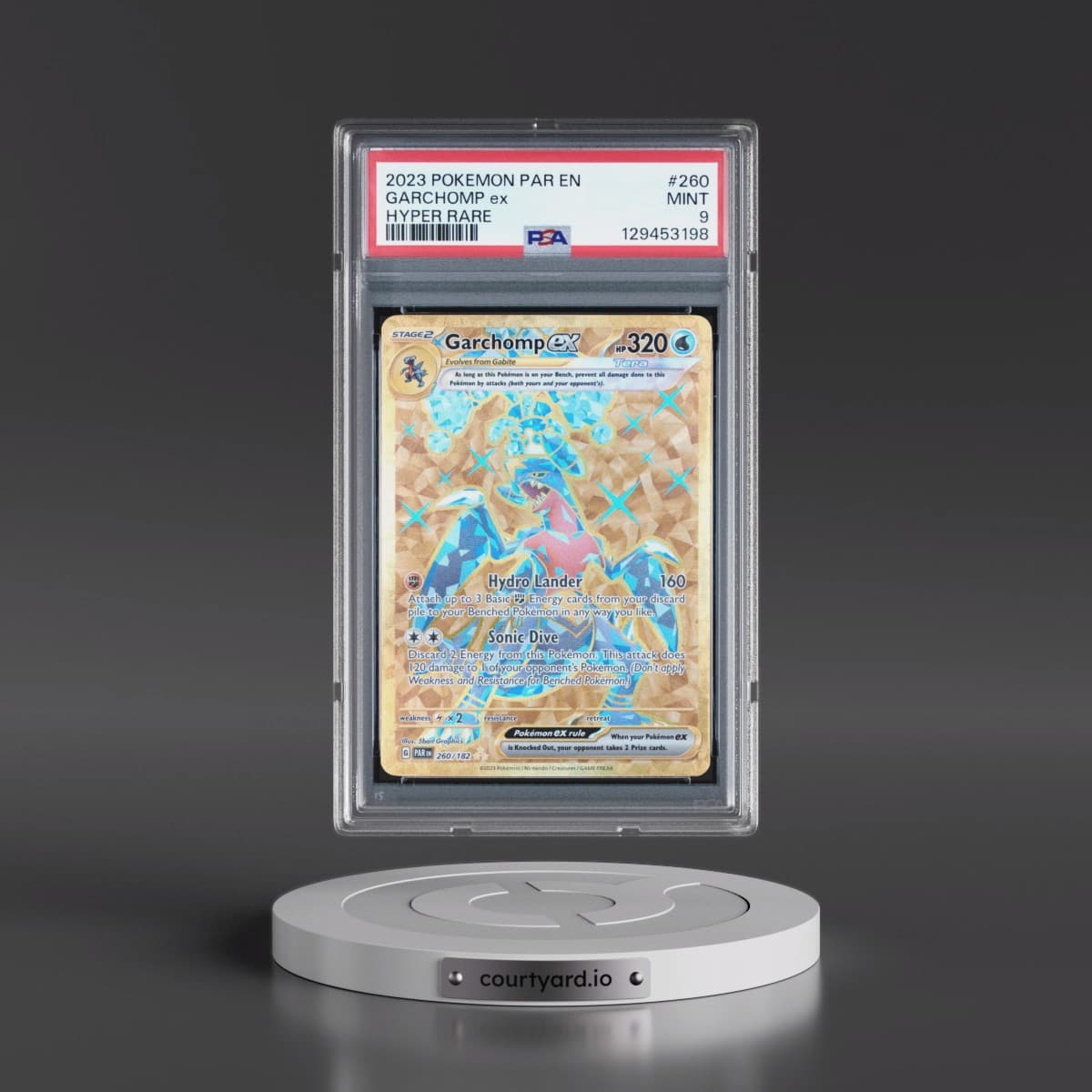 2023 Pokémon Par EN-Paradox Rift #260 Garchomp EX - Holo Hyper Rare (PSA 9 MINT)