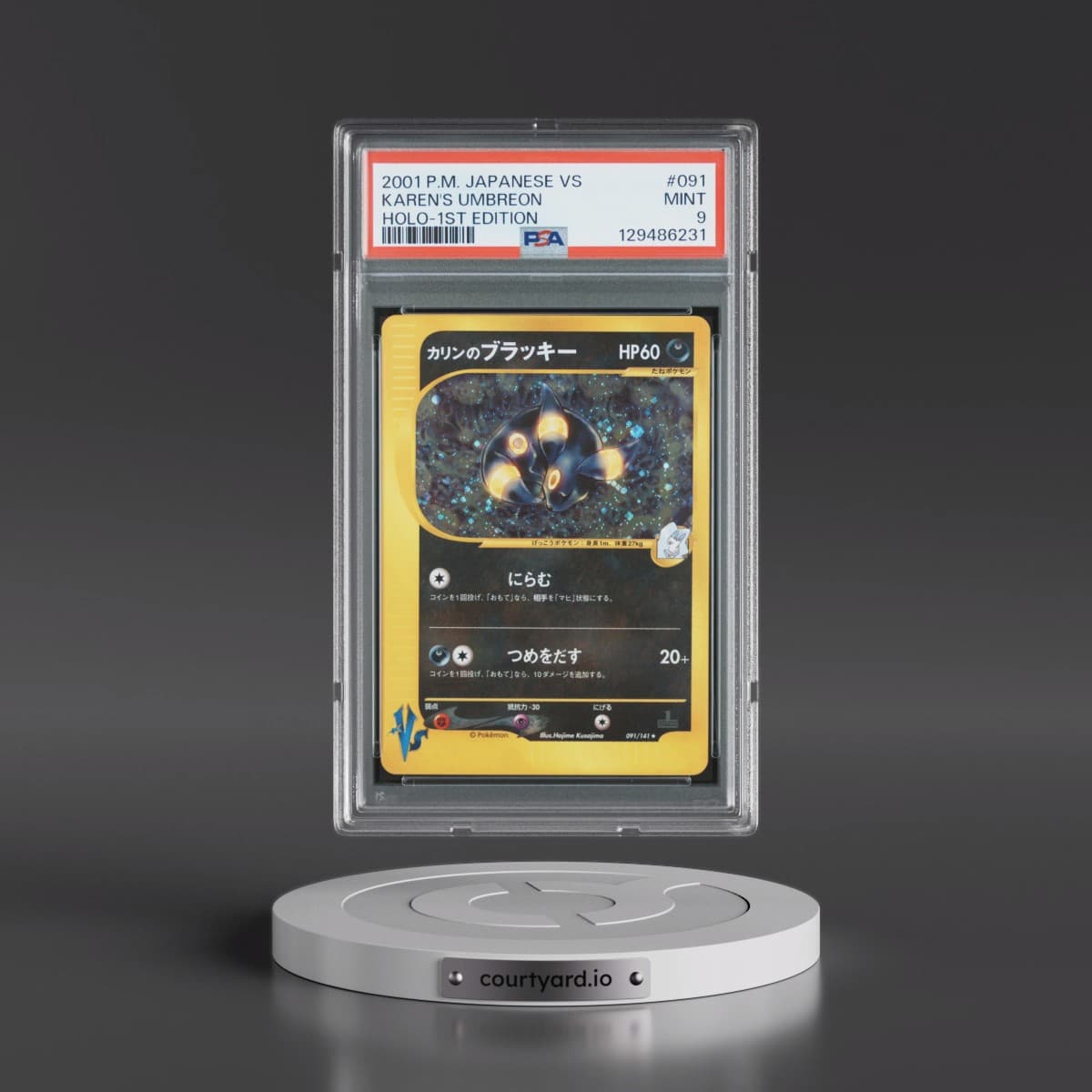 2001 Pokémon VS #091 Karen's Umbreon - 1st Edition Holo (PSA 9 MINT)