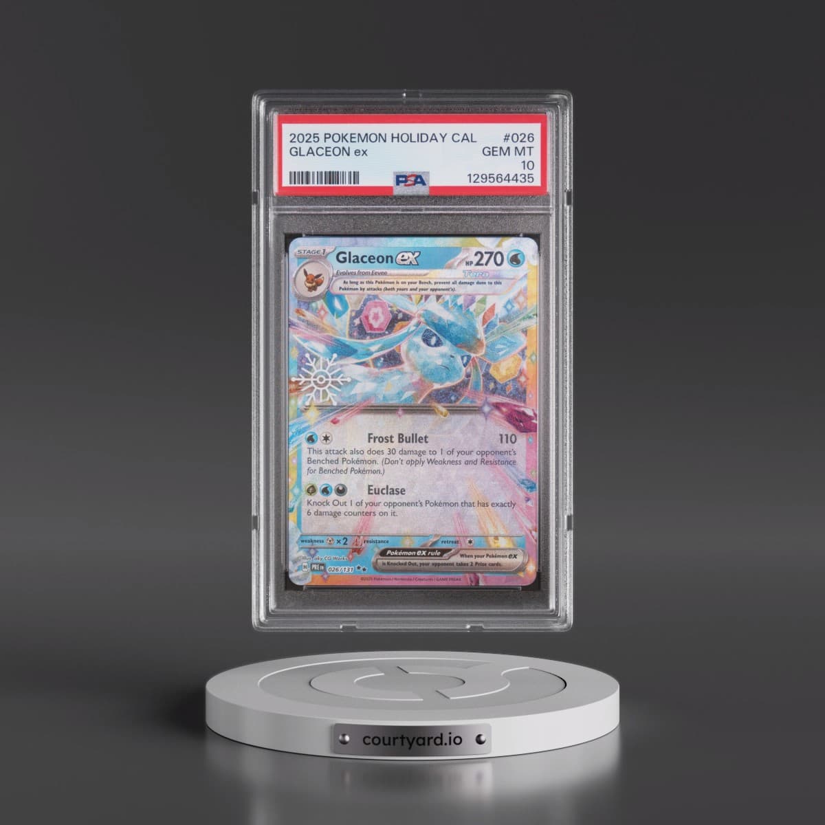 2025 Pokémon Holiday Calendar #026 Glaceon EX - Holo (PSA 10 GEM MINT)
