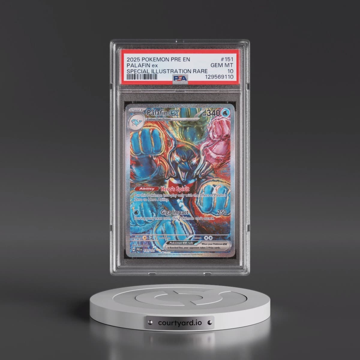 2025 Pokémon Pre EN-Prismatic Evolutions #151 Palafin EX - Holo Special Illustration Rare (PSA 10 GEM MINT)