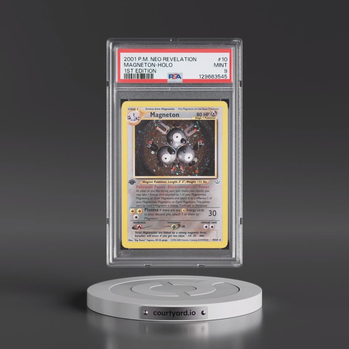 2001 Pokémon Neo Revelation #10 Magneton - 1st Edition Holo (PSA 9 MINT)