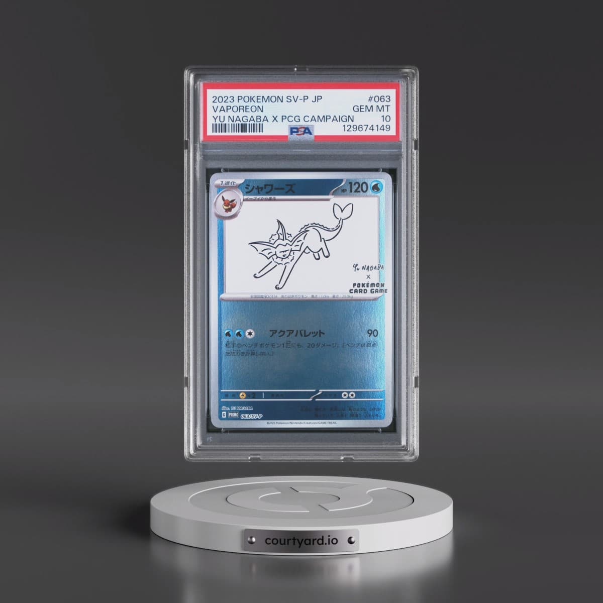 2023 Pokémon SV-P Promo #063 Vaporeon - YU Nagaba X Pokemon Card Game Campaign (PSA 10 GEM MINT)