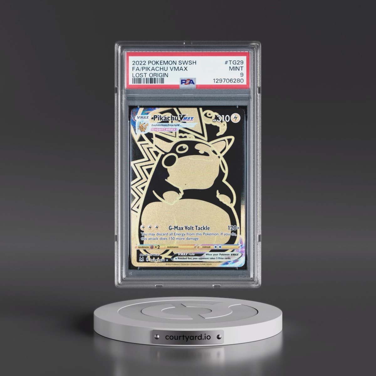 2022 Pokémon Sword & Shield Lost Origin #TG29 Pikachu Vmax - Full Art (PSA 9 MINT)