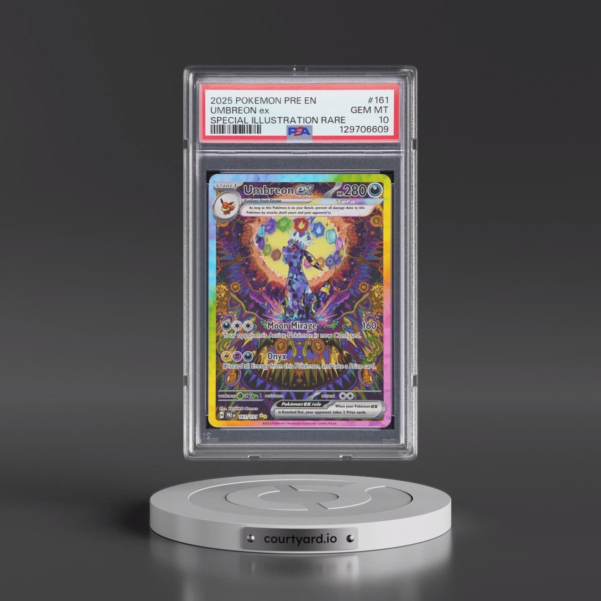 2025 Pokémon Pre EN-Prismatic Evolutions #161 Umbreon EX - Holo Special Illustration Rare (PSA 10 GEM MINT)