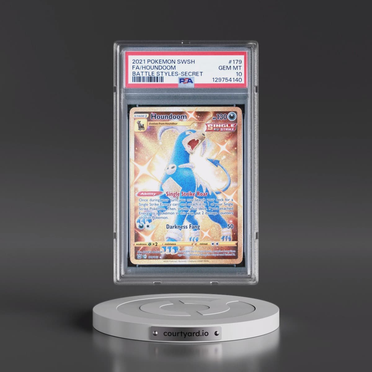 2021 Pokémon Sword & Shield Battle Styles #179 Houndoom - Full Art Secret (PSA 10 GEM MINT)