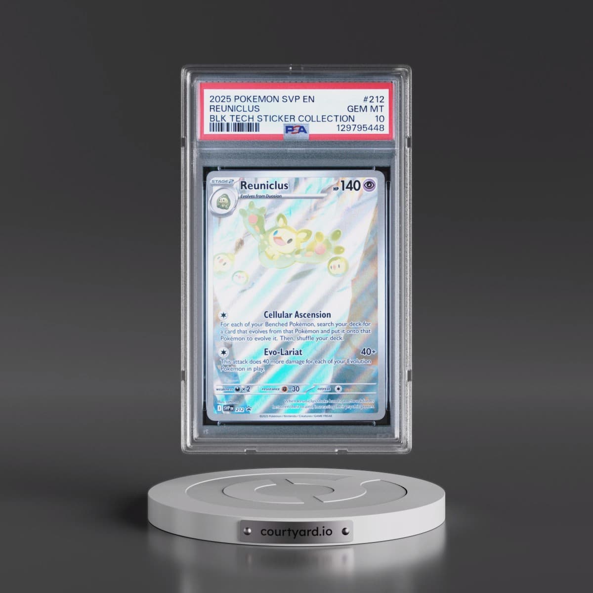 2025 Pokémon Svp EN-SV Black Star Promo #212 Reuniclus - Black Bolt Tech Sticker Collection (PSA 10 GEM MINT)