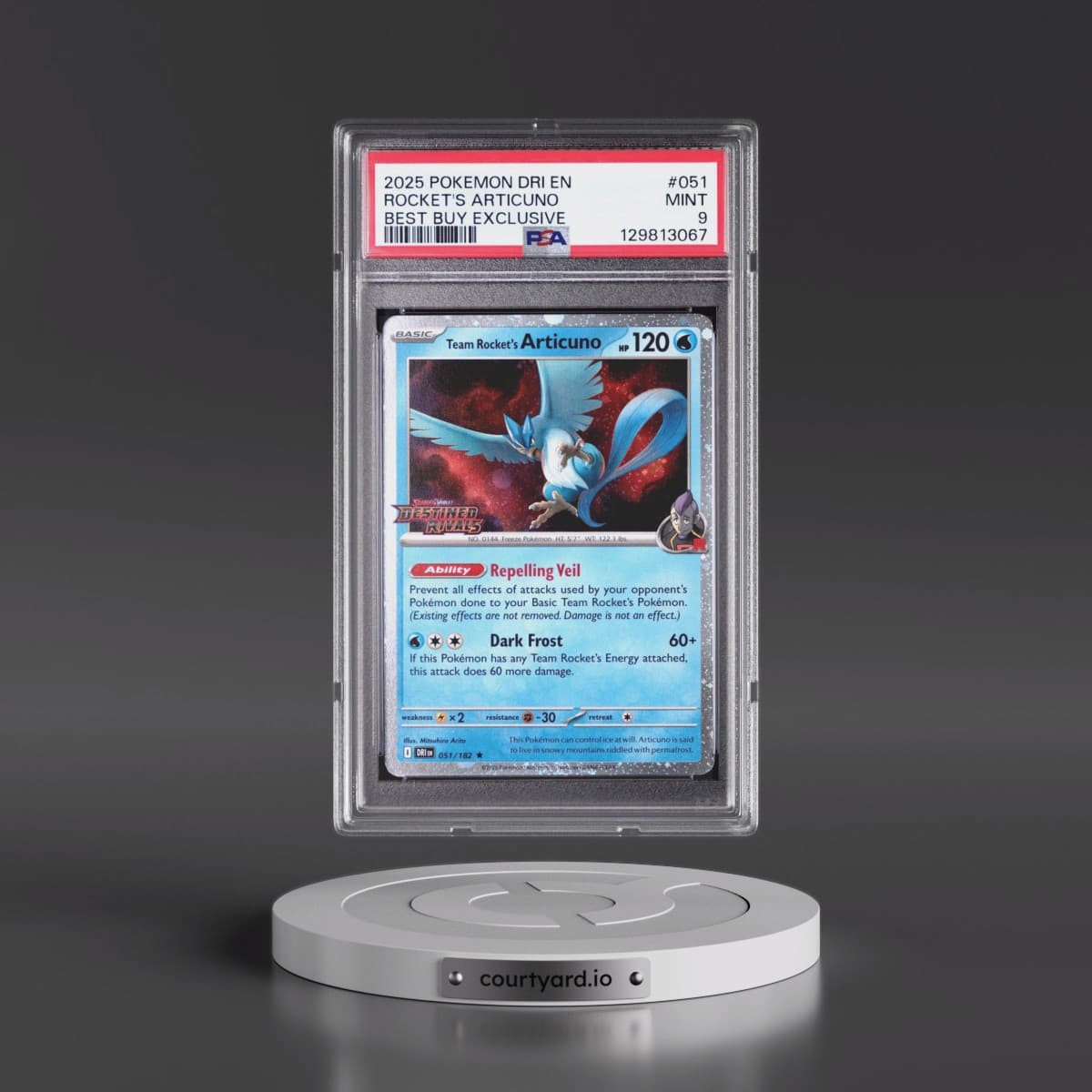 2025 Pokémon Dri EN-Destined Rivals #051 Team Rocket's Articuno - Best Buy Exclusive (PSA 9 MINT)