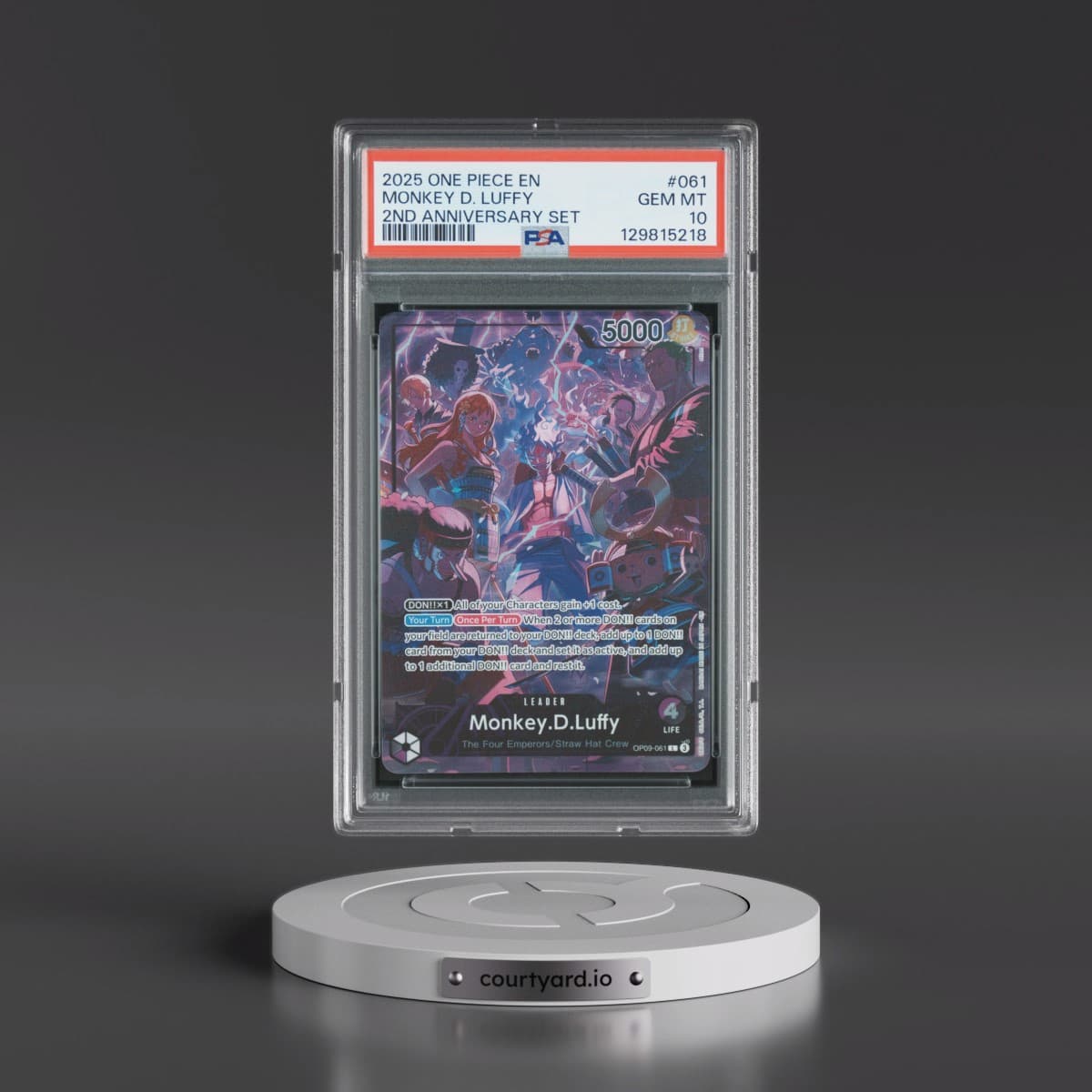 2025 One Piece English Version 2nd Anniversary Set #061 Monkey D. Luffy (PSA 10 GEM MINT)