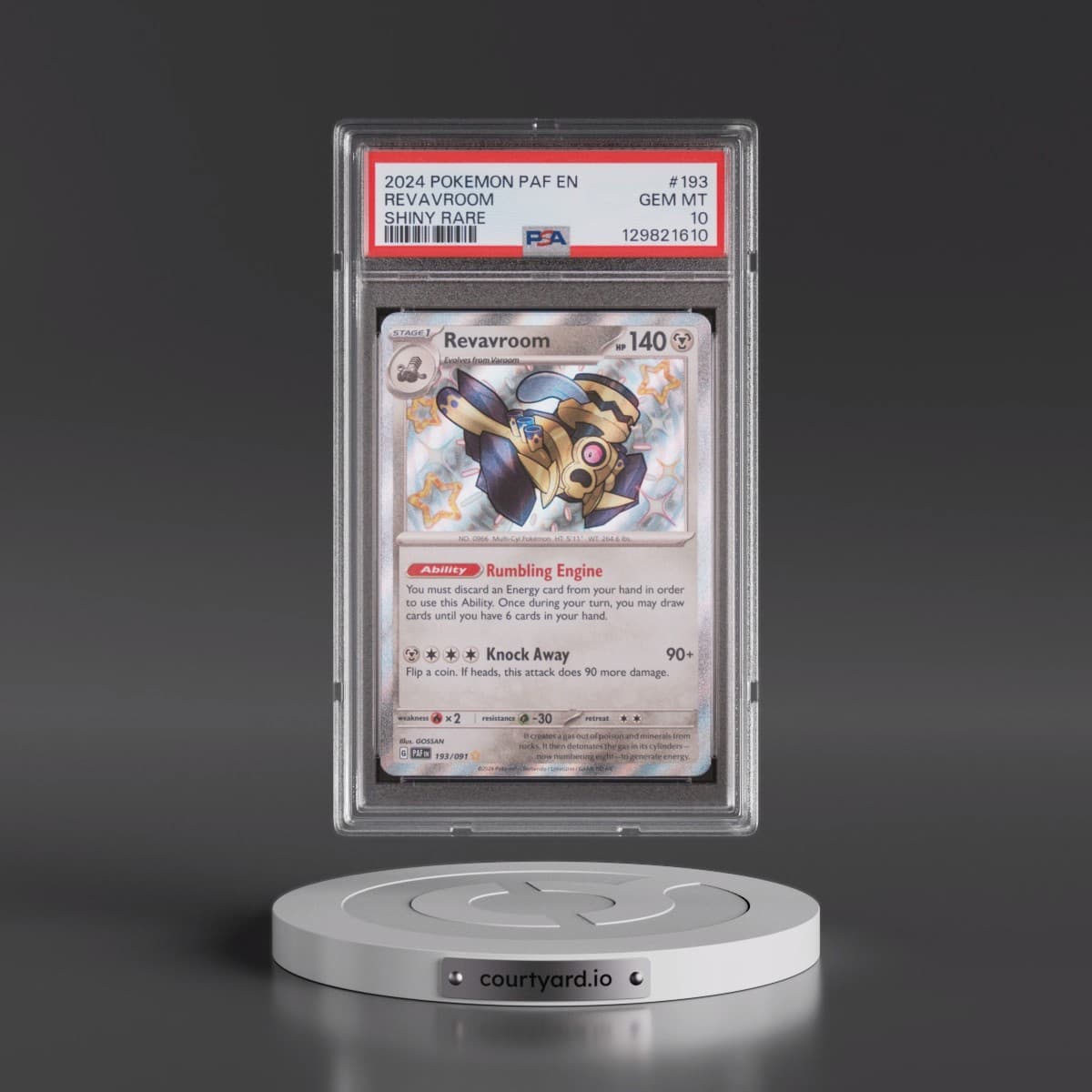 2024 Pokémon Paf EN-Paldean Fates #193 Revavroom - Shiny Rare (PSA 10 GEM MINT)