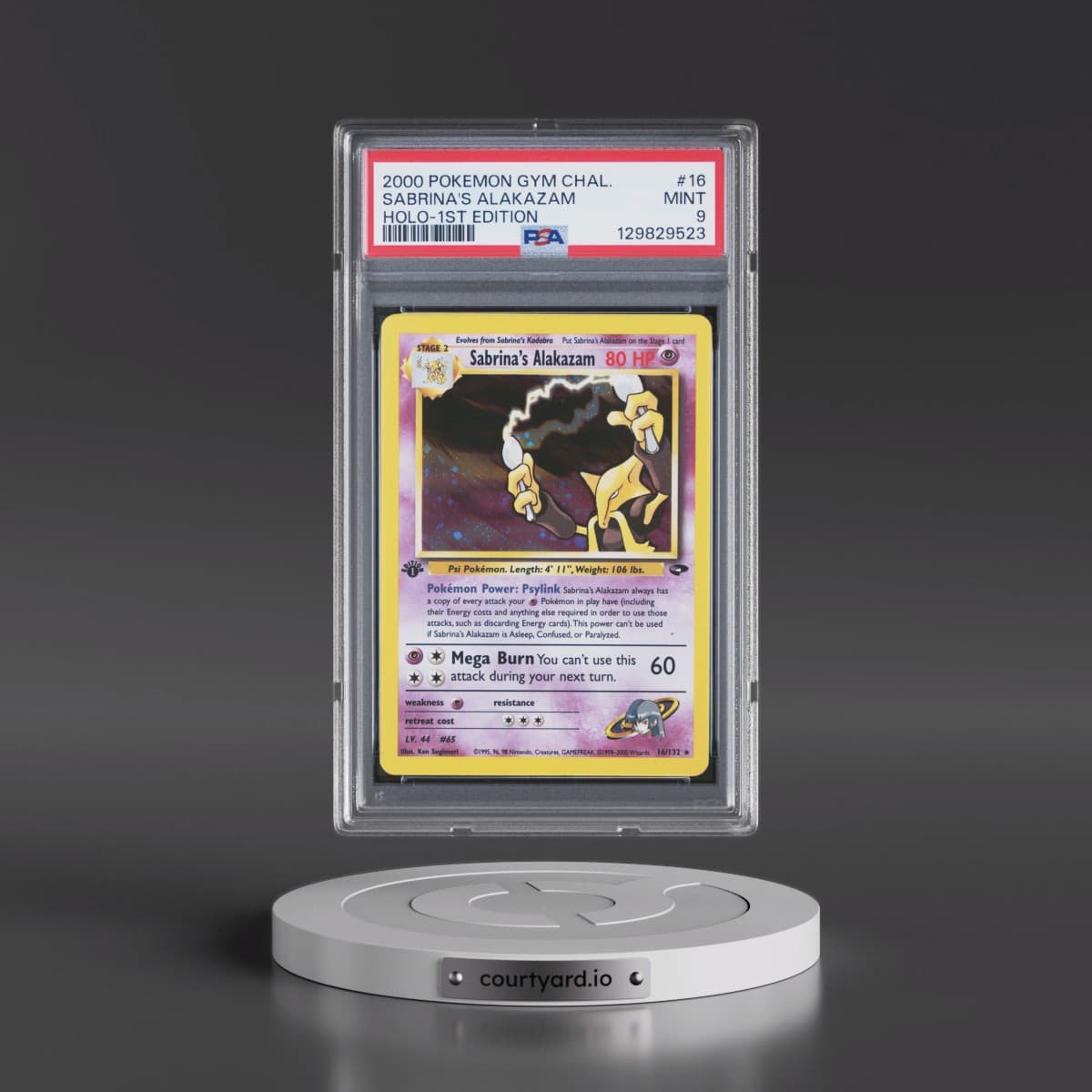 2000 Pokémon Gym Challenge #16 Sabrina's Alakazam - 1st Edition Holo (PSA 9 MINT)