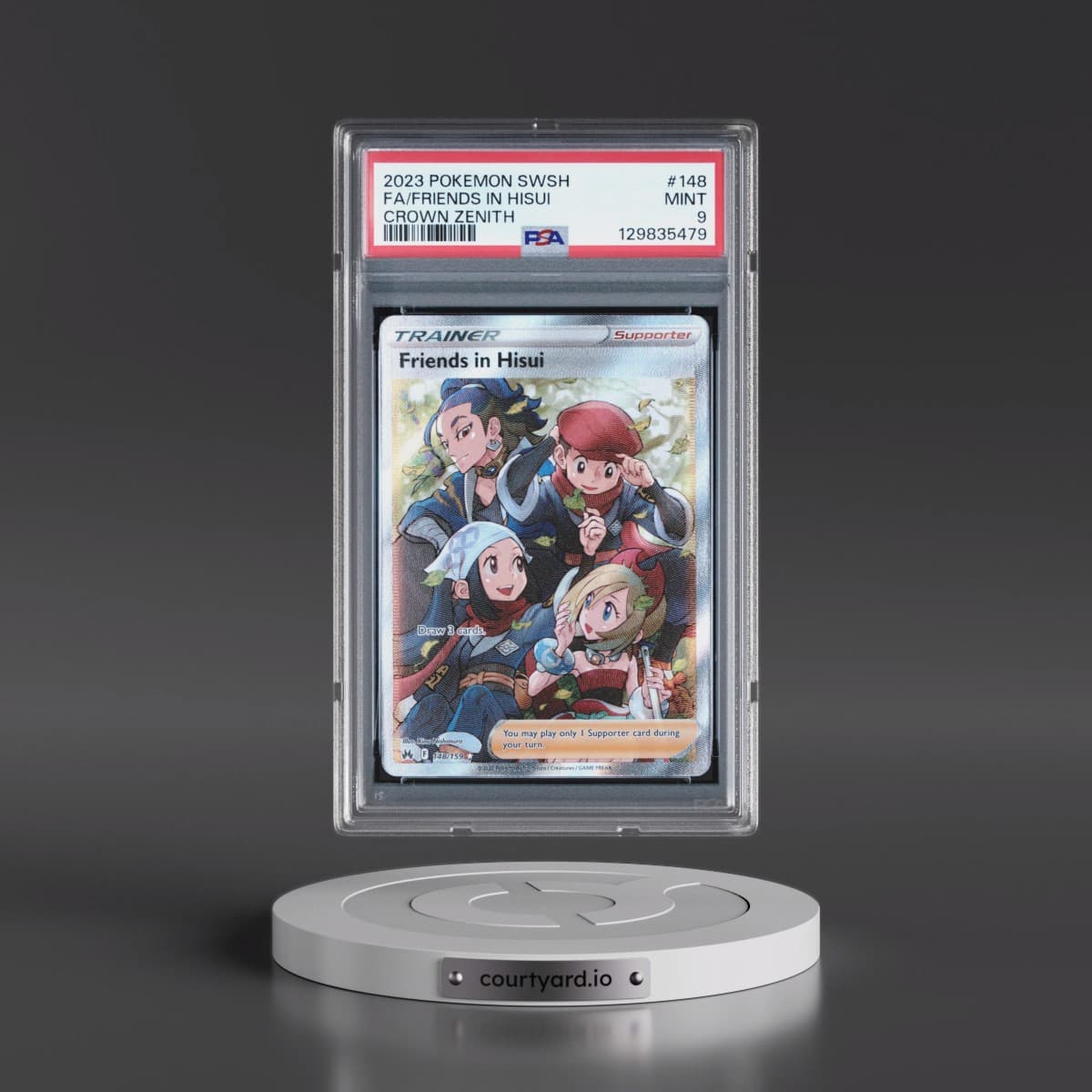 2023 Pokémon Sword and Shield Crown Zenith #148 Friends in Hisui - Full Art (PSA 9 MINT)